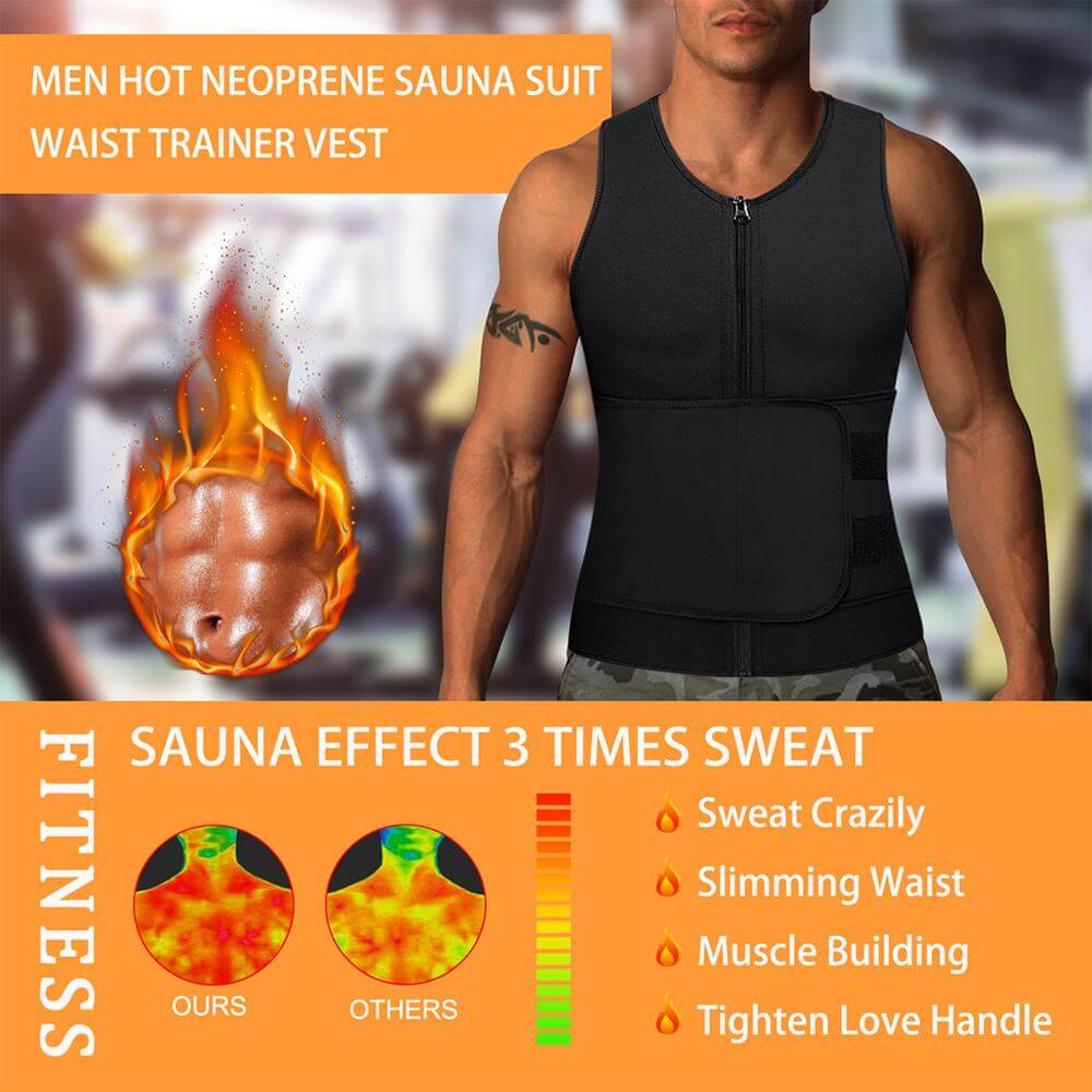 Brabic Hot Neoprene Sauna Vest with Velcro